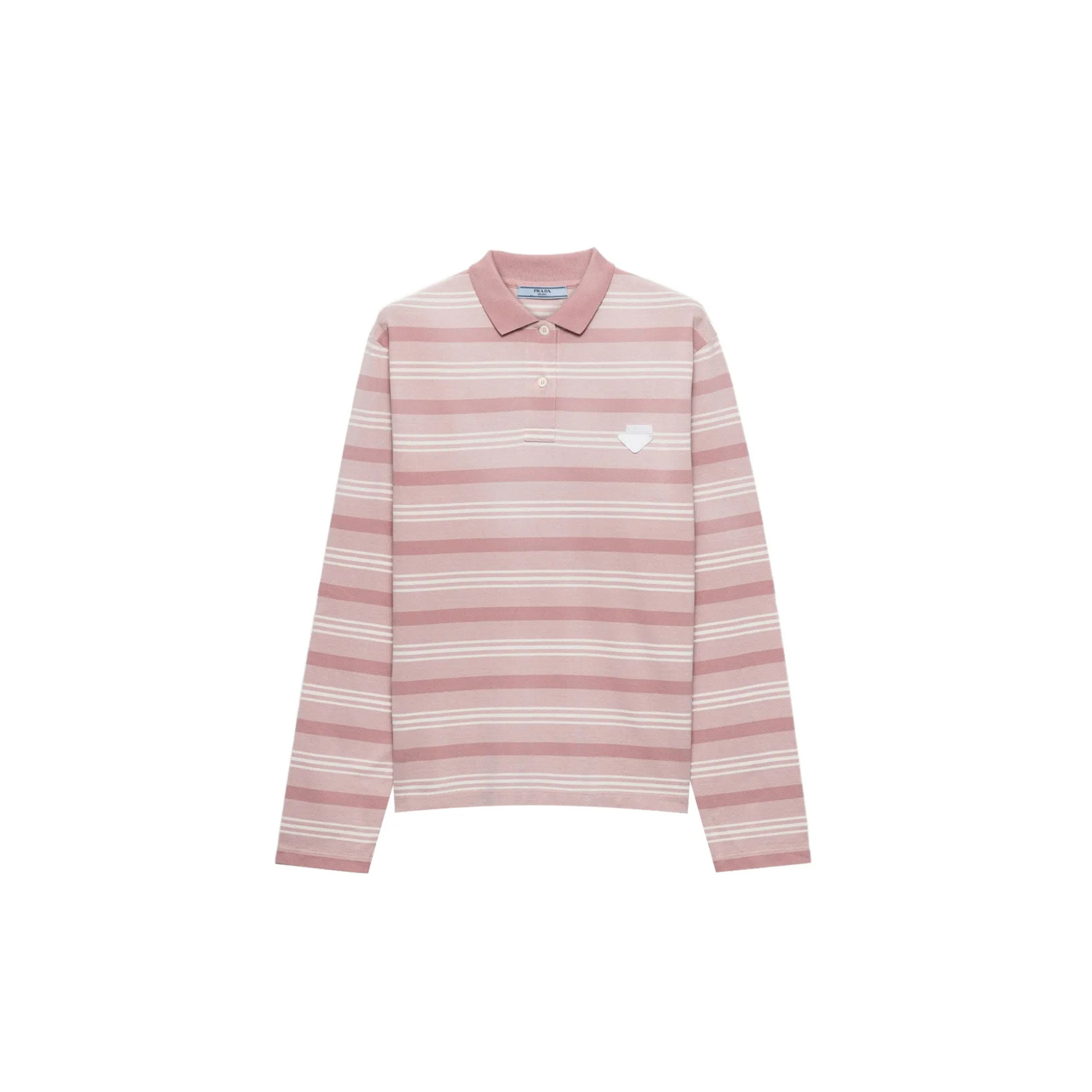 PRADA STRIPED KNIT POLO SHIRT 